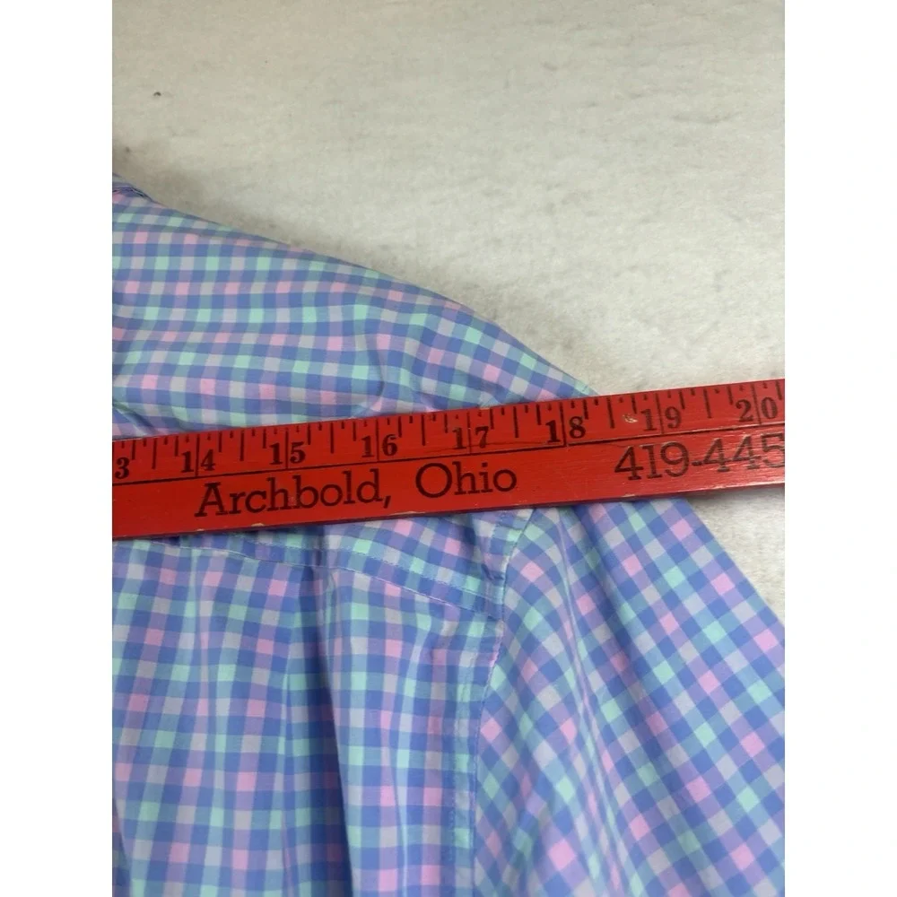 Tommy Bahama Island Zone Shirt Mens Medium Check Flip Cuff Contrast Trim L/S Med